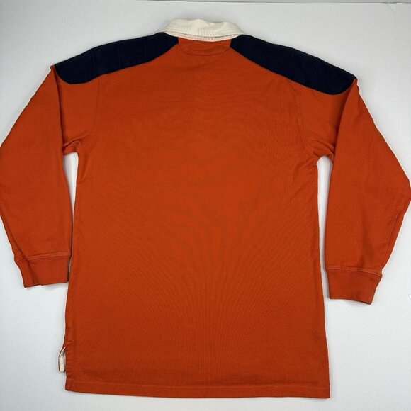 Polo Ralph Lauren Orange Blue Polo 1/4 Button Collared Patch Sweatshirt S/C39.25 - Picture 3 of 11